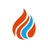 Pożarnicza logo czerwień i błękitny kolor ilustracji Pożarnicza logo czerwień i błękitny kolor ilustracji