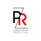 PR-embleembrief die door een zwarte zigzaglijn wordt gescheiden Royalty-vrije Stock Afbeelding PR-embleembrief die door een zwarte zigzaglijn wordt gescheiden Royalty-vrije Stock Afbeelding