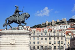 Praca da Figueira, Lisbona, Portogallo immagine stock libera da diritti Praca da Figueira, Lisbona, Portogallo immagine stock libera da diritti