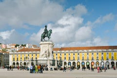 Praca hace Comercio - Lisboa, Portugal foto de archivo Praca hace Comercio - Lisboa, Portugal foto de archivo