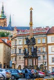 Praga, República Checa - 18 de agosto de 2018: Columna del Trin santo fotos de archivo Praga, República Checa - 18 de agosto de 2018: Columna del Trin santo fotos de archivo