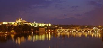 Prague Castle At Night Royalty Free Stock Image
