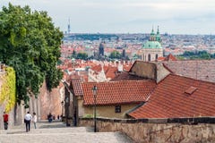 Prague cityscape from Castle stairs - Czech Republic stock photography Prague cityscape from Castle stairs - Czech Republic stock photography