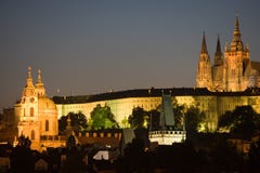 Prague Panorama At Night Royalty Free Stock Photo