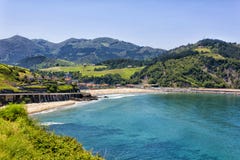 Praia de Deva, província de Guipuzcoa, país Basque, Espanha fotos de stock Praia de Deva, província de Guipuzcoa, país Basque, Espanha fotos de stock