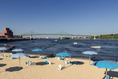 Praia de Horloge em Montreal Canadá foto de stock Praia de Horloge em Montreal Canadá foto de stock