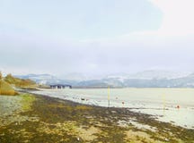 Praia e viaduto de Barmouth fotos de stock royalty free Praia e viaduto de Barmouth fotos de stock royalty free
