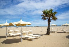 Praia em Rimini, Itália imagem de stock Praia em Rimini, Itália imagem de stock