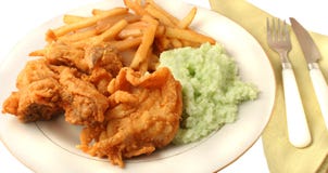 Pranzo del sud del pollo fritto fotografie stock libere da diritti Pranzo del sud del pollo fritto fotografie stock libere da diritti