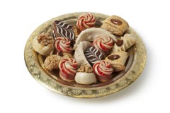 Prato com as cookies marroquinas festivas Imagens de Stock Royalty Free Prato com as cookies marroquinas festivas Imagens de Stock Royalty Free