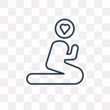 Praying vector icon isolated on transparent background, linear P royalty free illustration Praying vector icon isolated on transparent background, linear P royalty free illustration