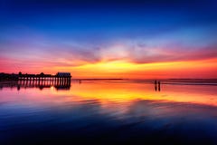 Pre-dawn Skies At Old Orchard Beach Royalty Free Stock Images Pre-dawn Skies At Old Orchard Beach Royalty Free Stock Images