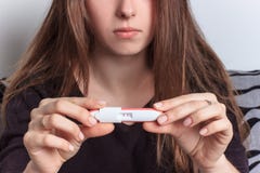 Pregnancy test positive result smiling woman royalty free stock images Pregnancy test positive result smiling woman royalty free stock images