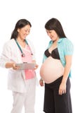 Pregnant Asian Mom With Nurse Royalty Free Stock Photography