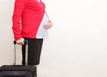 Pregnant businesswoman travel stock photos Pregnant businesswoman travel stock photos