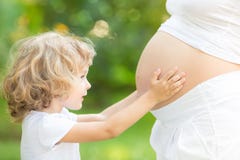 Pregnant Woman And Child Stock Photos Pregnant Woman And Child Stock Photos