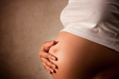 Pregnant Woman Care Stock Images