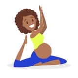 Pregnant woman doing yoga exercise. Pregnancy and fitness stock illustration Pregnant woman doing yoga exercise. Pregnancy and fitness stock illustration