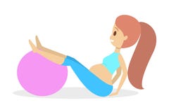 Pregnant woman doing yoga exercise. Pregnancy and fitness stock illustration Pregnant woman doing yoga exercise. Pregnancy and fitness stock illustration
