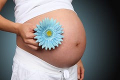 Pregnant Woman with Flower