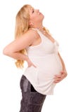 Pregnant woman suffers from back ache Royalty Free Stock Photos