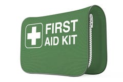 Premiers secours verts Kit Soft Bag avec la croix blanche rendu 3d illustration de vecteur Premiers secours verts Kit Soft Bag avec la croix blanche rendu 3d illustration de vecteur