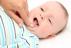 Premières dents de bébé photo stock Premières dents de bébé photo stock