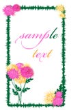 Prentbriefkaar met gevoelige dahlia's, roze en geel stock illustratie Prentbriefkaar met gevoelige dahlia's, roze en geel stock illustratie