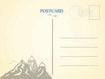 Prentbriefkaar met het beeld van de bergen Brief met een lichte textuur Document telegram Vector illustratie royalty-vrije illustratie Prentbriefkaar met het beeld van de bergen Brief met een lichte textuur Document telegram Vector illustratie royalty-vrije illustratie