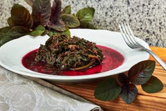 Prepaired braised amaranth in it`s own juce royalty free stock image Prepaired braised amaranth in it`s own juce royalty free stock image