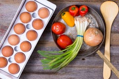 Preparing a healthy vegetarian omelette royalty free stock photos Preparing a healthy vegetarian omelette royalty free stock photos