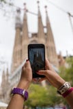 Presa della foto di Sagrada Familia immagine stock libera da diritti Presa della foto di Sagrada Familia immagine stock libera da diritti