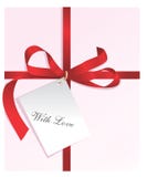 Present,red ribbon,card With Love