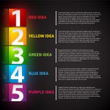 Presentation template with numbers from 1 to 5. Shows steps or options. vector illustration Presentation template with numbers from 1 to 5. Shows steps or options. vector illustration