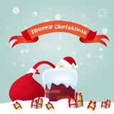 Presente de Santa Claus Hold Red Sack With, caixa de presente de época natalícia do Natal do ano novo Imagem de Stock Presente de Santa Claus Hold Red Sack With, caixa de presente de época natalícia do Natal do ano novo Imagem de Stock