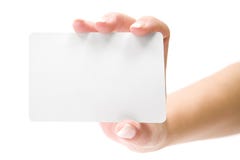 Presenting A Blank Card Royalty Free Stock Photography