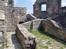Preserved interior of the Castle of Strecno royalty free stock photos Preserved interior of the Castle of Strecno royalty free stock photos