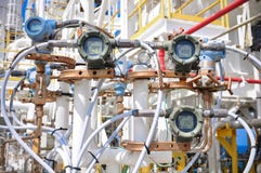 Pressure transmitter in oil and gas process Royalty Free Stock Image Pressure transmitter in oil and gas process Royalty Free Stock Image