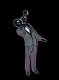 Preto artístico e Grey Illustration de Jazz Trumpet Player clássica ilustração royalty free Preto artístico e Grey Illustration de Jazz Trumpet Player clássica ilustração royalty free