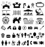 Pretparkpictogrammen stock illustratie Pretparkpictogrammen stock illustratie
