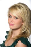 Pretty blond Caucasian woman, thoughtful royalty free stock image Pretty blond Caucasian woman, thoughtful royalty free stock image