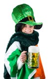 Pretty brunette celebrating Saint Patricks day stock photography Pretty brunette celebrating Saint Patricks day stock photography