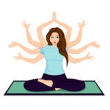 Pretty cartoon woman in the yoga pose stock illustration Pretty cartoon woman in the yoga pose stock illustration