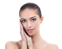Pretty girl with clean and fresh skin. Skin care concept. royalty free stock images Pretty girl with clean and fresh skin. Skin care concept. royalty free stock images