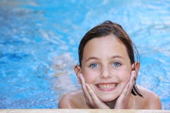 Pretty Girl In Swimming Pool Royalty Free Stock Photo