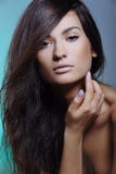 Pretty Healthy Girl Touches The Skin Stock Photography Pretty Healthy Girl Touches The Skin Stock Photography
