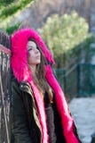 Pretty lady outside in cold weather stock photo Pretty lady outside in cold weather stock photo