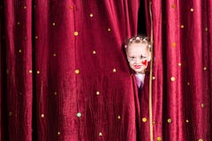 Pretty Little Girl Waiting To Come Out On Stage Stock Photography