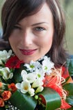 Pretty woman with flowers stock photo Pretty woman with flowers stock photo