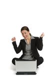 Pretty Young Businesswoman With A Laptop On White Stock Photography Pretty Young Businesswoman With A Laptop On White Stock Photography